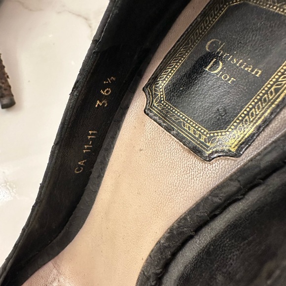 Christian Dior Caltzatura Miss Dior Peep Toe Pump size 36.5 100% Nubuck python - Picture 4 of 8